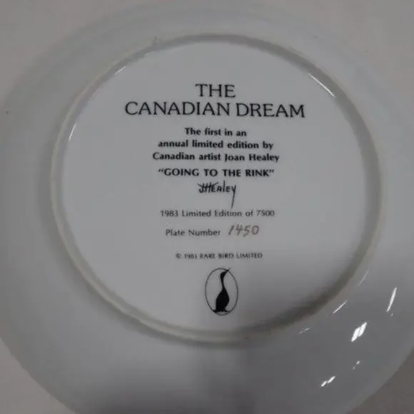The Canadian Dream Plate 'Going To The Rink' by Joan Healey - Limited Edition - Picture 2 of 2
